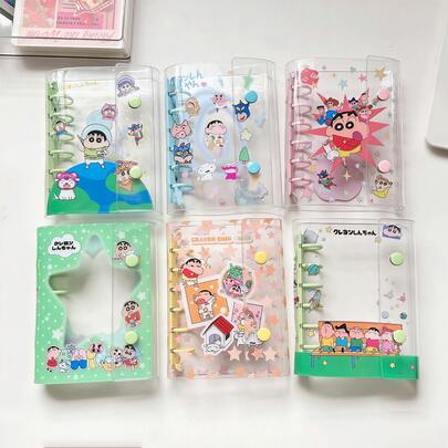 1张A7透明叶子便签纸，贴纸叶子便签纸，贴纸便签纸，Kpop照片卡收纳，双扣软皮透明叶子便签纸，适用于手工DIY日记本、相册、贴纸书、笔记本、计划本、学生学习用品、办公用品