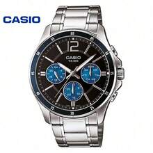 Casio 卡西欧 MTP-1374D-2A 男士计时腕表 蓝色表盘 不锈钢表带 50米防水 石英腕表 - 均碼 - 查看 7