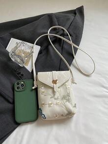 2026 New Arrival Small Crossbody Bag For Women, Minimalist Versatile Shoulder Bag, Lace Embroidery Design - White - View 11