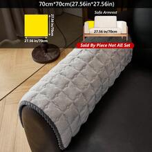 1PC Milk Velvet Checkered Solid Pattern Sofa Cushion, Thickened Non-Slip Seat Pad, Suitable For 1-4 Seater Sofa Protective Cover, All-Season Machine Washable Sofa Cushion - Light Grey - View 13