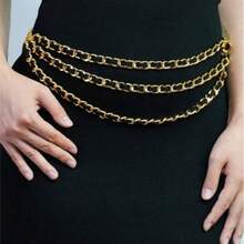 1 PU Handmade Winding Belt Metal Women's Belt Textured Fashionable Versatile Three-Layer Metal Belt - Multicolor - View 2