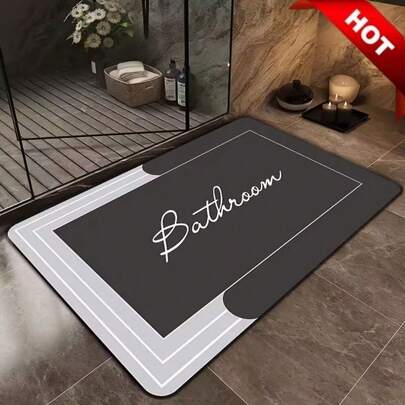 Geometric Pattern Super Absorbent Silicone Bathroom Mat - Non-Slip, Absorbent, Durable, Suitable For Kitchen And Bathroom Entrance Mats, Home Bathroom Entrance Absorbent Mats, And Quick-Dry Non-Slip Bathroom Entrance Foot Mats; Super Absorbent Non-Slip Silicone Bathroom Mat, Quick-Dry Soft Bathroom Carpet, Machine Washable And Durable, Suitable For Bathroom, Laundry Room, Doormat, Kitchen Mat And Pet Feeding Mat.