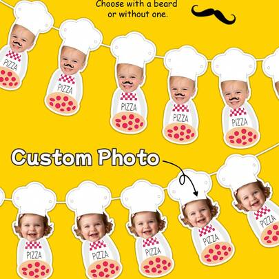 Bộ 7/14/21 món đồ trang trí sinh nhật chủ đề đầu bếp pizza cho trẻ em, dây cờ trang trí ảnh đầu bếp pizza có râu/không râu, cờ hiệu tiệc cho trẻ em, trang trí ảnh chủ đề đầu bếp pizza cho tiệc sinh nhật và đêm pizza, món quà lý tưởng cho các đầu bếp nhí và những người yêu thích pizza, cờ vui nhộn, quà tặng cá nhân hóa.