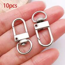 5/10个心形圆形星形钥匙扣夹银色金属心形登山扣钥匙圈DIY创意设计悬挂旋转龙虾爪扣触发弹簧钩用于珠宝制作 - 彩色 - 查看 9