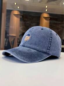 可爱卡通熊刺绣软顶棒球帽，全新宽檐设计，让脸看起来更小，男女皆宜，适合春夏佩戴 - 均碼 - 查看 2