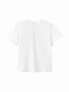 Balabala Áo thun ngắn tay mùa hè cho bé gái, nhanh khô, thấm hút mồ hôi, họa tiết dễ thương. - Tông màu trắng - Xem 2