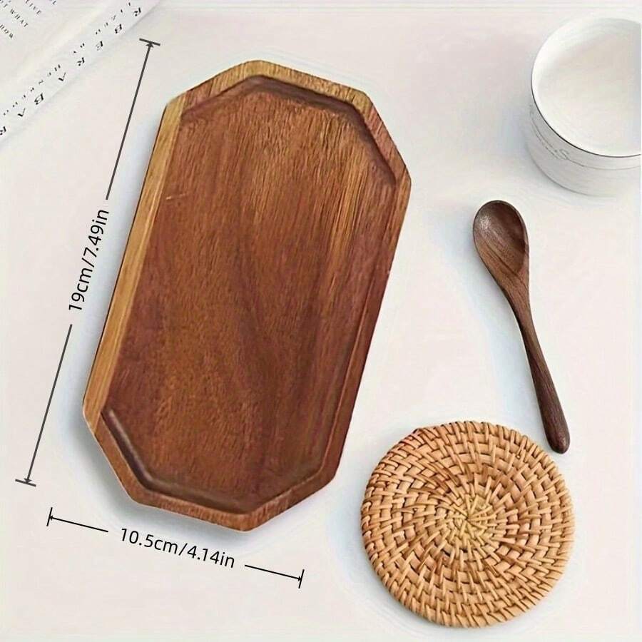 木质托盘，甜点咖啡展示托盘，珠宝收纳盘 - 駝色 - 查看 1