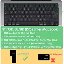 适用于 13.6 英寸和 15 英寸 Air M3、M2 型号 A2681/A2941（2024、2023、2022 年）以及 14 英寸和 16 英寸 Pro M3、M2、M1 Pro/Max 型号 A2779/A2780/A2442/A2485（2023-2021 年）的优质 TPU 透明键盘保护膜 - 查看 10