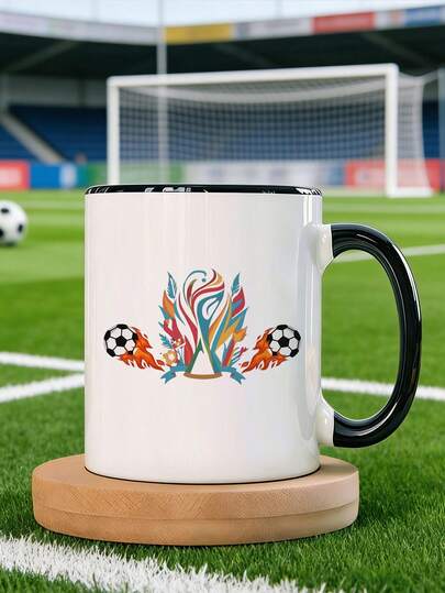 1个11盎司足球爱好者咖啡杯，办公杯，家用可重复使用咖啡杯，2026世界杯足球赛主题咖啡杯，母亲节礼物，复活节礼物，毕业礼物，花园礼物，厨房礼物，生日圣诞礼物，送给妈妈、爸爸、女性、男性、朋友、同事的礼物，办公室礼物，节日礼物，父亲节礼物，厨房或餐厅装饰，厨房饮具，节日饮具，夏季冬季饮具，派对，婚礼