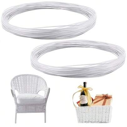 Kigley - Kit de reparación de mimbre de 100 pies material redondo de tela de ratán sintético suministros de reparación de mimbre de plástico blanco kit de repuesto para patio silla sofá muebles