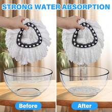 6 Pack Mop Heads Replacements, Mop Replace Refills, Easywring Spin Mop Heads Replacements, Easy-To-Replace, Microfiber, Washable, Easy Cleaning, White, Popular Mop Refills - 6包 - 查看 3