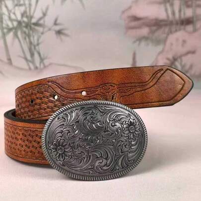 1 chiếc thắt lưng da PU in họa tiết hoa phong cách Bohemian, bền chắc, thời trang, phù hợp cho mặc hàng ngày, ngày Valentine, làm quà tặng, hoạt động ngoài trời, đi học, unisex, dùng được cả bốn mùa.