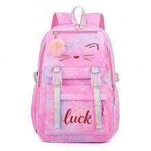 Cat Face Cute Backpack - Large Capacity Backpack With Adjustable Shoulder Straps, Lightweight Zipper, Printed With Stitch And Angel Patterns, Birthday Or Back To School Gift, Casual Backpack, Fun Design, Durable, Suitable For Teenagers,Back To School Supplies School Essentials - Multicolor - View 14