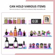 Inches Iridescent Acrylic Shelves, Wall Mounted Organizer Shelves For Bedroom, Clear Wall Storage Shelves For Cosmetics, Skincare, Router, Doll, Toiletries, Helmets, 2 Pack - Iridescent - 查看 6