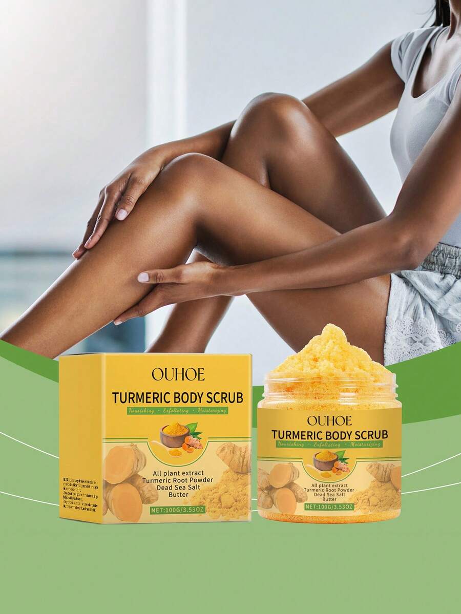1瓶100克姜黄身体磨砂膏，温和清洁，柔滑肌肤，适合所有肤质 - Honey - 查看 1