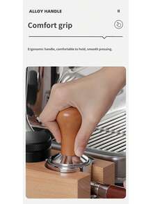 dilidili 51/53/58mm Coffee Tamper, Coffee Powder Tamping Hammer, Coffee Machine Filling Device, Stainless Steel Coffee Powder Tamper, High-Quality Handmade, Suitable For Espresso Machines - Mocha Brown - View 7