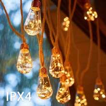 25/15/10pcs Solar Powered Outdoor Decorative String Lights, Retro Hemp Rope Solar Powered Fairy Lights With 8 Lighting Modes, Suitable For Fence, Yard, Garden, Party, Wedding, Camping, Aesthetic Home - Multicolor - View 5