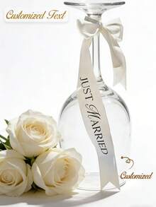 Panglici personalizate, Panglici personalizate pentru pahare de vin de nuntă, Panglici personalizate pentru șervețele, Accesorii decorative pentru masă, Cartonașe pentru loc, Decorațiuni de Crăciun personalizabile, Cadouri de Ziua Recunoștinței, Cadouri de Anul Nou, Decorațiuni pentru petreceri, Decorațiuni pentru nunți - Multicolor - Vizualizare 7