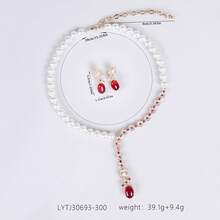 3pcs/Set, Multi-Color Options/Fashion/Elegant/Bohemian Style, Women's Jewelry, Necklace, Handmade Beaded, Shell Material, Inlaid Zirconia, Pearl Necklace, Earrings, Y2K, Suitable For Women, Holiday/Party/Anniversary/Autumn & Winter Necklace, Fashion Accessories | Pearl Jewelry, Necklace Set, Gift - Jewelry Set - View 6