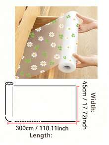 1 Roll Transparent Daisy Waterproof Mat, Non-Slip Lining For Kitchen Cabinets, Shelves, Tables - High Quality EVA Plastic Material - Shamrock - View 20