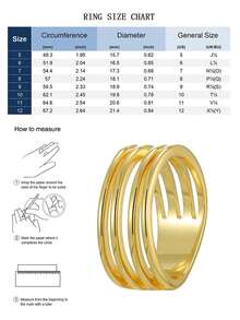 Charm-In Layered Chunky 18K Gold Plated Ring | Bold Minimalist Fashion Ring For Women | Perfect For Stacking & Daily Wear - Gold - View 5