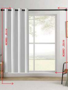 1片/2片装窗帘，遮光窗帘，隔热，不透光窗帘，带孔眼，遮光，防紫外线，卧室客厅室内装饰，隔热遮光窗帘 - 重型遮光带孔眼窗帘，适用于卧室和客厅，保护隐私和调节温度的窗帘，客厅窗帘 - 白色 - 查看 11