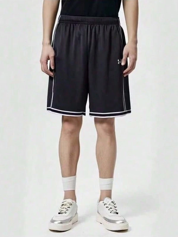 Under Armour 男士舒适篮球服和针织短裤 - 黑色 - 查看 1