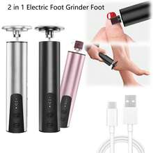 Máy tẩy chai chân điện 2 trong 1, máy mài gót chân điện 6 tốc độ, dụng cụ chăm sóc chân tự động sạc pin 1200mAh. - Xem 2