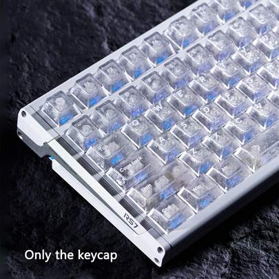 PBT Cherry Profile Keycap Set, Carbon Fiber Texture, Non-Transparent Characters & Shine-Through Backlit, For Mechanical Keyboards With Cherry MX Switches, 6.25U Spacebar, Keycaps Only, Gaming & Office Use