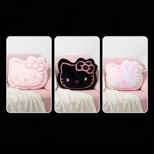 Miniso Family  Style No.18 Black-Pink And Pink Big-Head Back Pillow, High-Quality Filling, Good Resilience, Not Tiring For Long-Time Leaning, Suitable For Multiple Scenarios (1 PC) - Multicolor - View 5