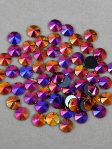 100pcs/Pack, 10mm Pointed Flat Round Acrylic AB Color Rhinestones, Pointed Top Round Plastic Rhinestones For Clothing, Shoes, Bags Decoration - 10mm 100pcs - View 19