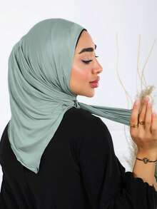 1件装速戴三角头巾，一体式系带设计，快速佩戴不滑落，无需内衬帽，适合日常佩戴、祈祷和外出。 - 彩色 - 查看 14