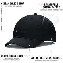 CLAPE Short Bill Baseball Cap Plain Hiphop Dad Hat Cooling Trucker Hat - Rd02negro - Ver 5