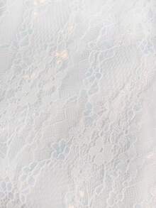 White Lace Asymmetric Hem Strapless Cocktail Dress, Romantic Backless Design, Perfect For Parties - White - View 5