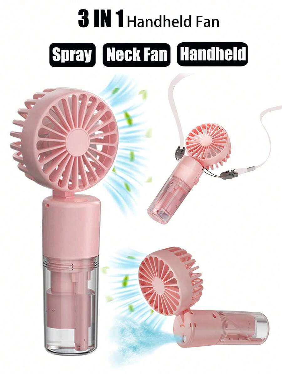 Portable Handheld Mist Fan, Mini USB Rechargeable Handheld Fan, Foldable Personal Fan With 4 Speed Modes, Suitable For Home, Outdoor, Travel & Camping - Handheld - View 1