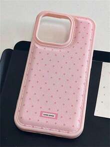Y2K Retro Polka Dot Pink Leather Phone Case Compatible With  17 Promax Phone Case Suitable For  16 Promax 17 Pro 16 17 15 14 13 Pro Max And  17 Air.The Appearance Is Beautiful And Simple, And The Back Cover Is Soft, Shockproof, Waterproof, Drop Proof, And Scratch Proof - 粉紅色波點 - 查看 7