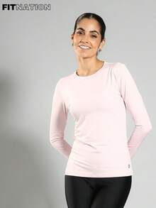 FITNATION Women's Long Sleeve T-Shirt With UV50 Sun Protection - Baby Pink - View 1