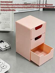 1/2pcs Mini 3-Tier Desktop Storage Box, Furniture-Style Cosmetic Organizer, Office Storage Box, 3-Tier Easy-Pull Drawer Storage Box, Lipstick, Jewelry Storage, Room Decor Home Decor Bedroom Decor Drawer-Style Cosmetic Storage Box, Women's Travel Essential Storage Organizer - White - View 12