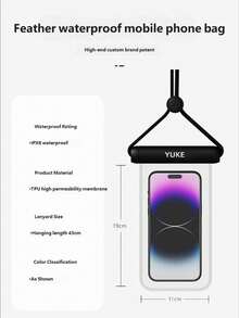 Waterproof Phone Pouch, Touch Screen, Suitable For Swimming, Delivery, Dustproof Sealed Transparent Phone Case - Multicolor - View 12