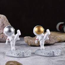 1pc Creative Astronaut Phone/Tablet Stand - Made Of Durable ABS Material, With A Fun Cartoon Design Featuring A Dynamic Astronaut Statue, Suitable For Home, Office And Online Classes, Astronaut Decor - Phone Stand - View 10