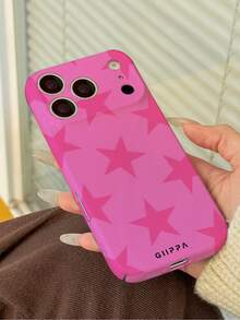 GIIPPA 1 Piece Fashionable Pink Star Design Phone 17 Pro Max Case, Compatible With Phone 16 Pro Max, 15 Pro Max, 14 Pro Max, Korean Stylish And Interesting Phone Case, Fits 11/12/13/14/15/29 Pro Max Plus, Elegant Design Suitable For Both Men And Women, Ideal Gift For Girlfriend On Christmas, Valentine's Day, Easter, Wedding Season And Birthday - Multicolor - View 2