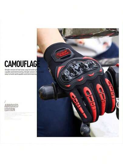 1 đôi găng tay bảo hộ xe máy, được chế tạo tỉ mỉ. Từ đầu ngón tay đến cổ tay, thiết kế bảo vệ toàn diện giúp chống lại các nguy cơ tiềm ẩn như mảnh vụn trên đường và ma sát khi ngã. Lớp lót bên trong mềm mại, thân thiện với da và lớp vỏ ngoài bền chắc nhưng vẫn linh hoạt đảm bảo khả năng điều khiển xe máy nhanh nhẹn.
