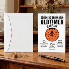 Interesante tarjeta conmemorativa de "Edición clásica de automóviles" para el 50 cumpleaños, con sobre blanco - Perfecta para hitos de 50 cumpleaños, eventos de celebración de entusiastas de automóviles clásicos y intercambios de regalos divertidos. Es muy adecuada para entusiastas de automóviles clásicos, padres, tíos, amigos, colegas y cualquiera que esté a punto de cumplir 50 años y disfrute de chistes con temática de automóviles. - A - Ver 6