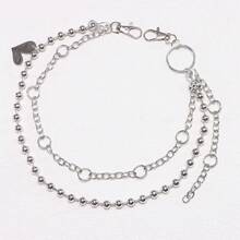 1 chiếc dây đeo eo kim loại phong cách Hip-Hop, dây đeo phụ kiện quần jeans kiểu Punk, mặt dây chuyền hình trái tim độc đáo, thích hợp đeo hàng ngày. - Bạc - Xem 9