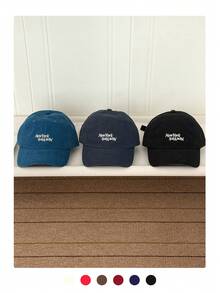 1 pieza Gorra de béisbol con visera curva estilo vintage - Sombrero estilo retro, Gorra de béisbol con letra bordada, Gorra de pico versátil unisex para exteriores, Gorra de béisbol minimalista con letra en color rojo frambuesa para primavera/verano, Gorra de béisbol con visera curva y parte superior suave, de talla grande y ajustable, transpirable, para playa y vacaciones - Nueva York - Ver 8