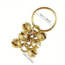 Handmade  Brass Bell Keychain,  Wind Chime Pendant For Home Decoration, Sturdy Vintage Key Ring With Crisp Tone, Versatile Bag Charm & Wall Hanging Ornament, Ideal Creative Gift For Mother On Festivals, Exquisite Handicraft Decor Perfect For Home & Holiday Gifting - 升級版 金色 - 查看 2