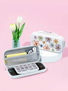 精致花卉线条图案 Switch/Switch 2 保护壳/透明闪光保护套，兼容新款 Switch 2 (2025)/Switch NS/Switch OLED/Lite，适用于 Switch 主机配件，家庭装，收纳袋，Switch 保护壳，送给 Switch 玩家的最佳礼物 - 彩色 - 查看 2