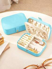 1pc Multi-Functional Jewelry Storage Box, Waterproof PU Leather Jewelry Organizer, Women's Luxury Jewelry Box For Necklaces, Rings, Earrings, Watches, Bracelets, Ideal For Mother's Day, Easter, Birthday Gifts, Perfume & Cosmetic Storage - Multicolor - View 3