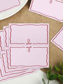 20张领结婚礼席位卡，可折叠派对餐桌座位卡，粉色 - 多色 - 查看 2