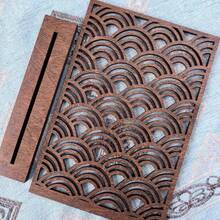 1Pc Wave Pattern Wooden Earring Stand, Laser Cut Jewelry Holder, Rustic Earring Display Organizer - A - View 3